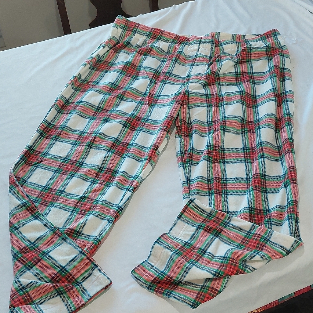 Plaid Men's Pants - Red, Green, White XXL
